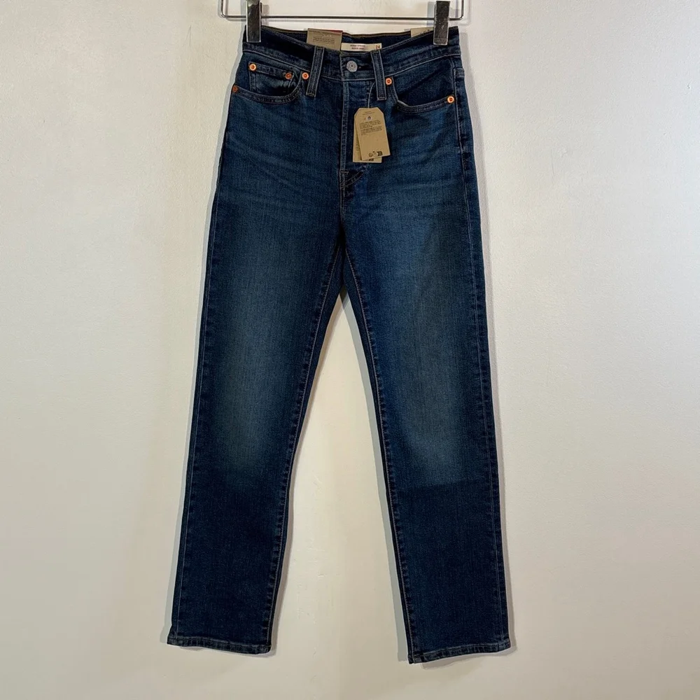 Levi's Blue Wedgie Straight Leg Jeans Women’s Size 24 Button Fly High Rise NWT